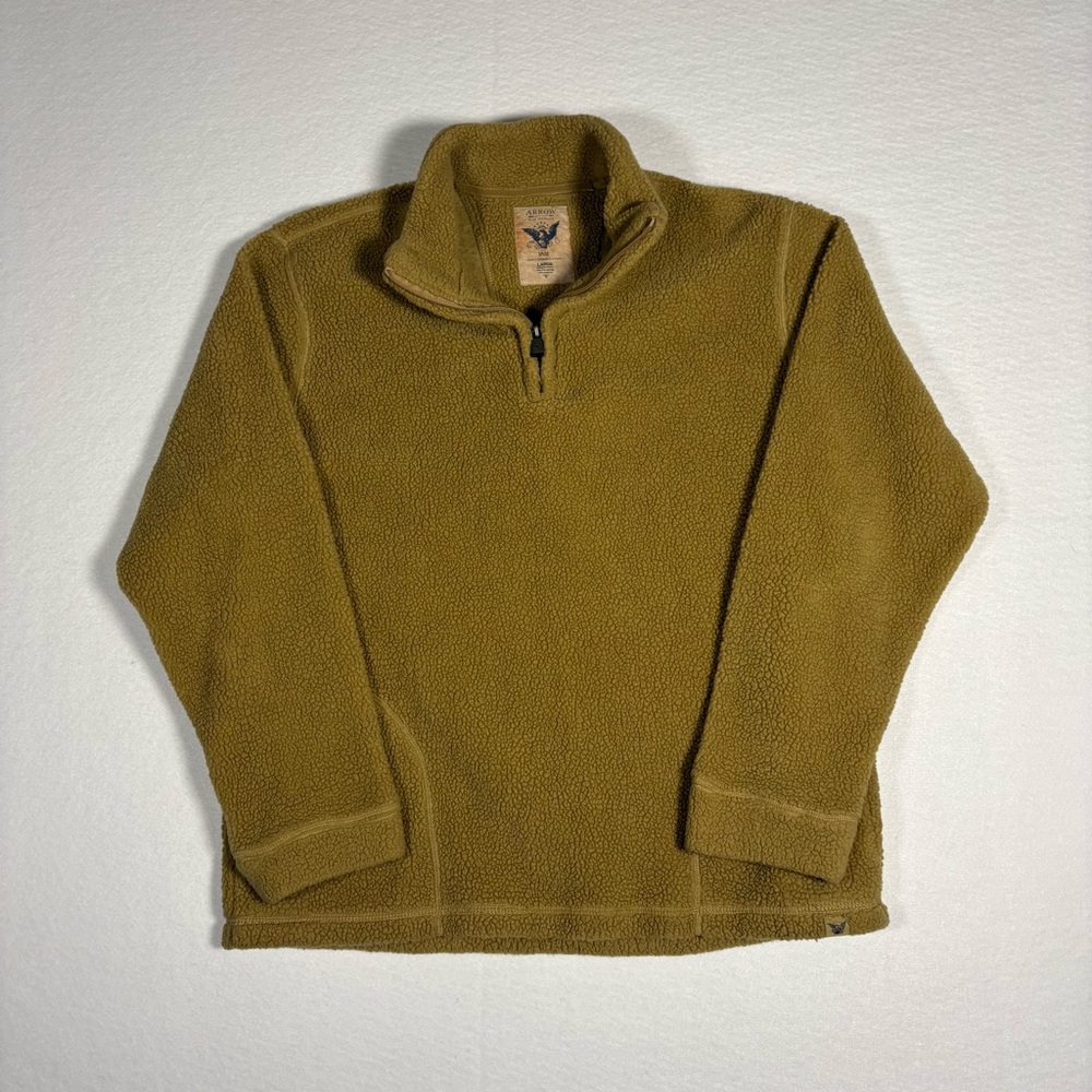 Arrow Blue Jeans Men’s Tan Sherpa Fleece Quarter Zip pullover Size Large #J0022